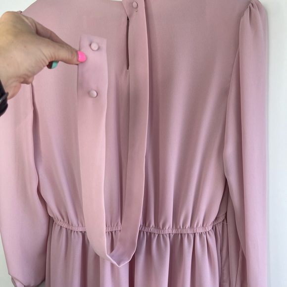 Vintage Bonnell Embroidered Crepe Long Sleeve Dress - Picture 5 of 10